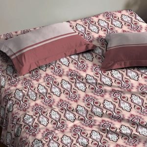 Trident Bedsheet Set - Urban Comfort Collection, 100% Cotton Bedsheet for Double Bed (1 Queen Size Bedsheet with 2 Pillow Covers) Superior Softness, 144 Thread Count - Delicate Blush, 144 tc